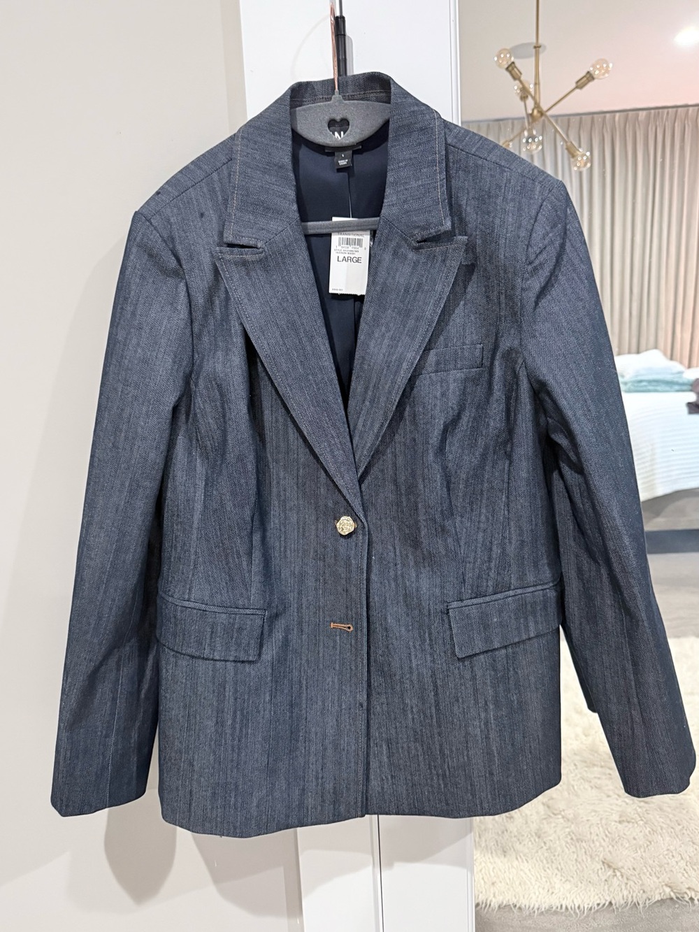 INC Women's Dark Denim Blazer - Size Large NWT